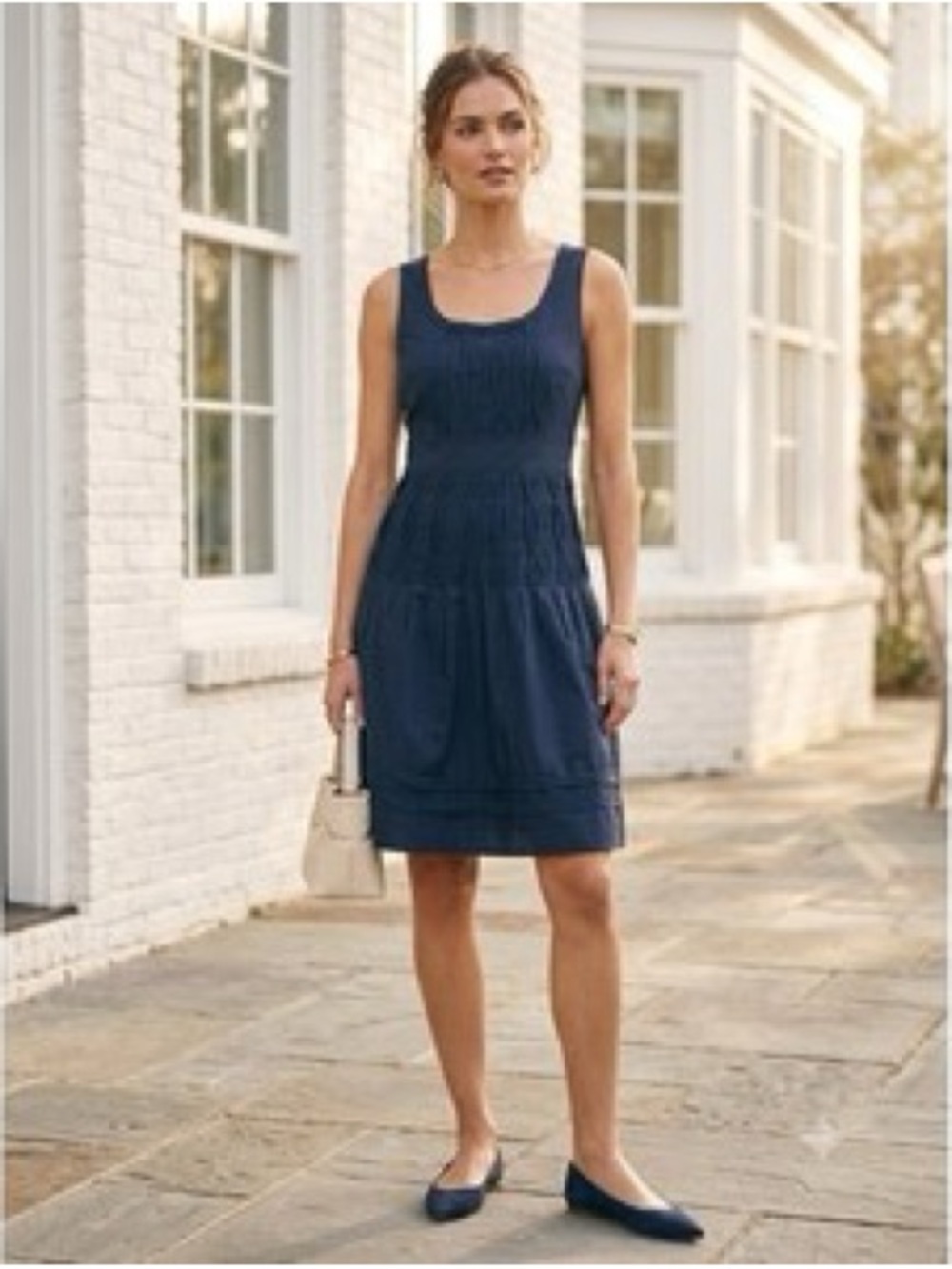 Frances Valentine Navy Sleeveless Tiered Sundress
